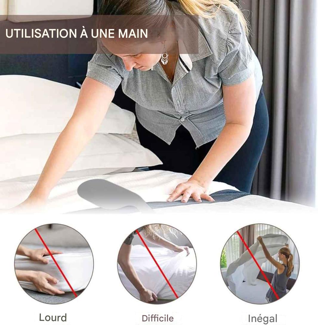 SET de 2 Outils d'organisation des draps de lit, Rehausseur de matelas pour changer les draps de lit