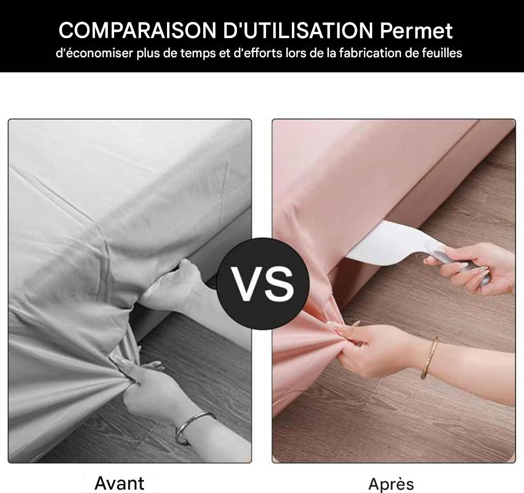 SET de 2 Outils d'organisation des draps de lit, Rehausseur de matelas pour changer les draps de lit