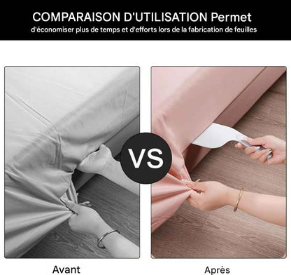 SET de 2 Outils d'organisation des draps de lit, Rehausseur de matelas pour changer les draps de lit